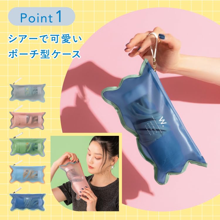 Mini Pink Folding Parasol with Wave Light UV Heat Suitable for Rain or Cute and Korean Wpc. Piping, 100% Blocking, 100% Protection, UPF50+,