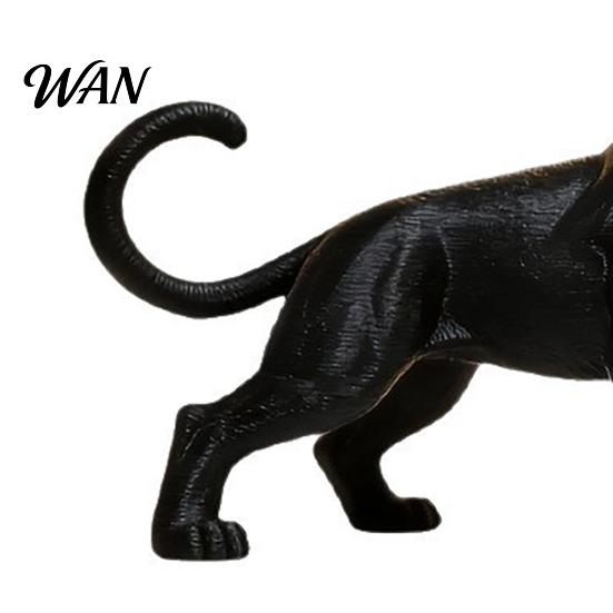 Small Panther Sculpture 3D Printed Black Ornament Mini Matte Desktop Decoration Jungle Animal Figurine Figure for Kids, Toy Gift Boys and Girls Modern