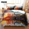 Europe City Building Bedding Set 3D Print Duvet Cover Cartoon Comforter Cover King For Kids Child Teen Boys Girls Bedroom Decor