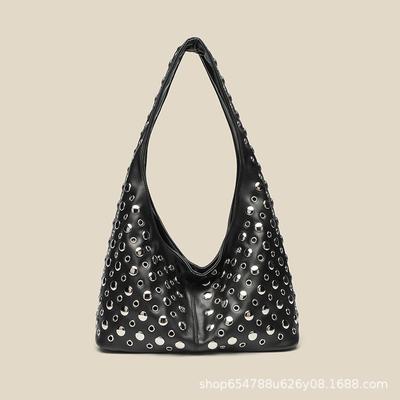 Geantă de damă la modă nouă casual personalitate trendy cool buline nituri sub braț tip găleată umăr geantă tote