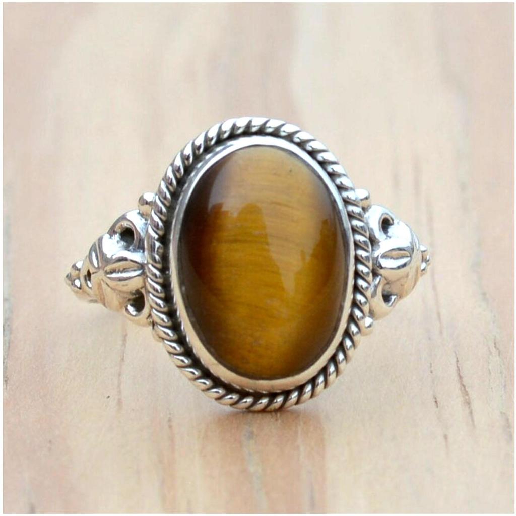 QAVISH Tiger Eye Sterling Silver Ring