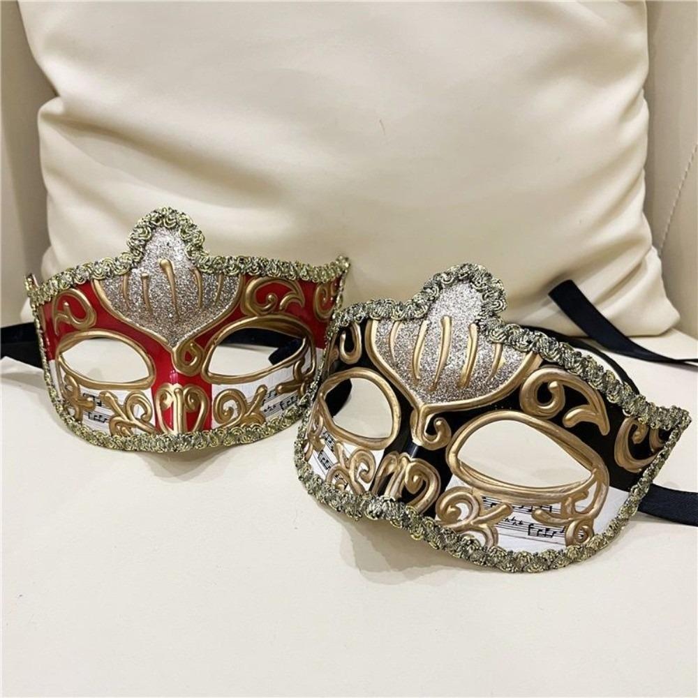 Party Cosplay Props Glitter Mask Plastic Venice Mask Simple Halloween Masks  Photo Prop