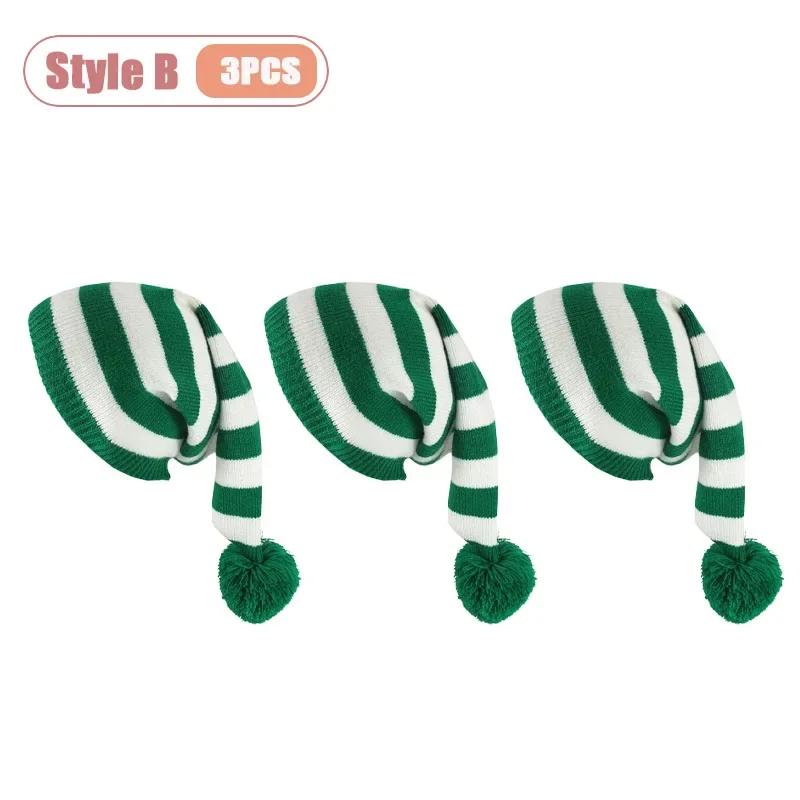 Cozy Autumn Winter Knitted Christmas Hat Unisex Long Tail Pom Pom Wizard Style Warm Beanie for Holiday Party Christmas Decor