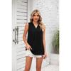 Damenmode Casual Sommer Frühling Einfarbig Druck Ärmellose V-Ausschnitt Blusen & Hemden