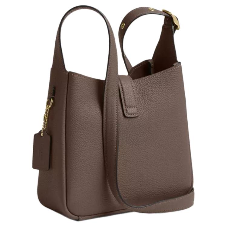 Coach Hadley 20 Logo Reißverschluss Dunkle Tasche Leder Schulter Crossbody Tasche Kleine Damen Taschen Braun CAL60-IMV2R