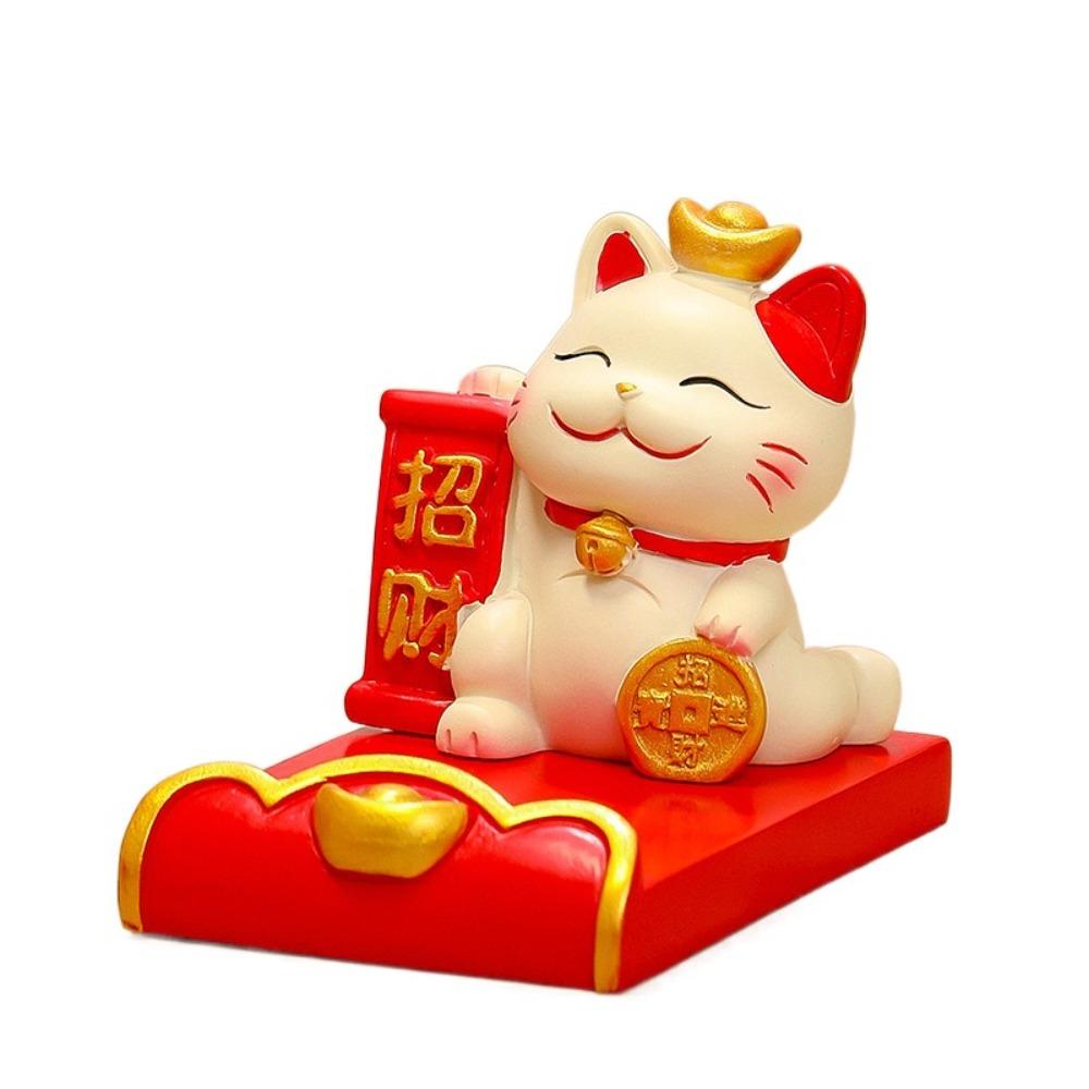 Chinese Style Lucky Cat Phone Holder Cute Cell Phone Bracket  Living Room Decoration