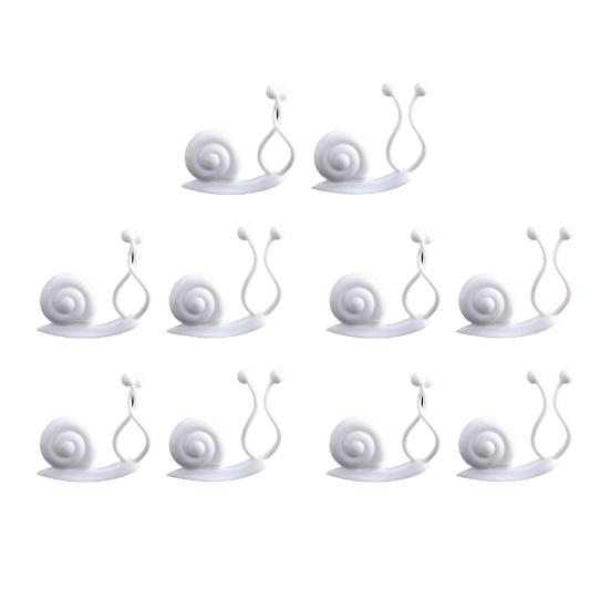 10Pcs/Set Adorable Snail Shape Plant Fixed Clip Good Clamping Wall Mounted Plastic Plant Holder Clip for Home