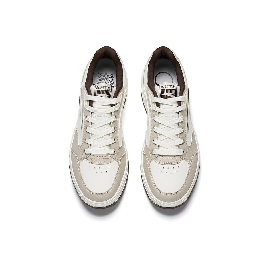 Anta 982 Retro Fashion Versatile Slip Resistant Durable Low Top Skate Shoes Men Sneakers White Gray 112548066-5