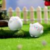 10Pcs Cartoon White Cat Animal Miniatures Resin Ornaments Fairy Garden Decoration Micro Landscape