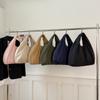 Women's Large Capacity Folded Shoulder Bag Nylon Fabric Pumpkin Bag Ultra Light Commuter Tote Bag Simple Student Tote Bag