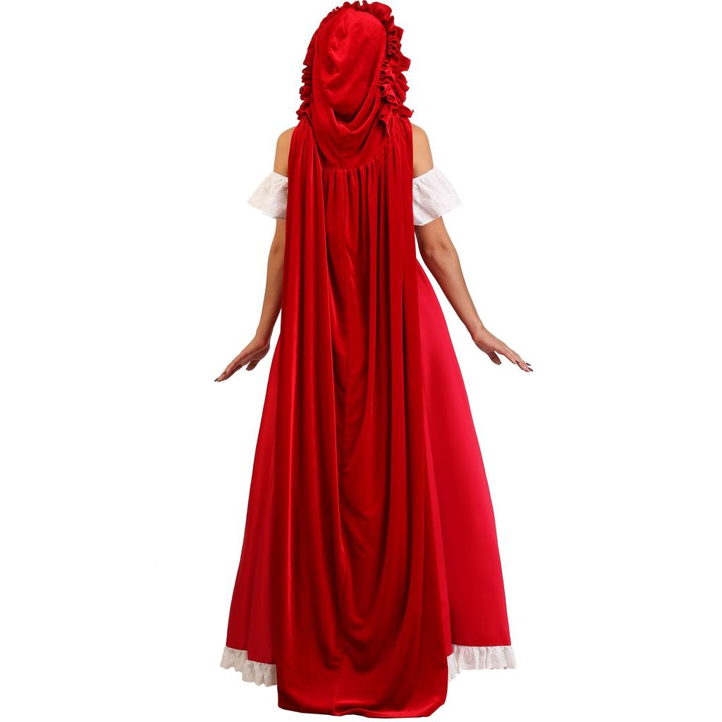 Halloween Cape Little Red Riding Hood Costume, Wolf Grandmother Little Red Riding Hood Cape Stage Costume Festival Costume