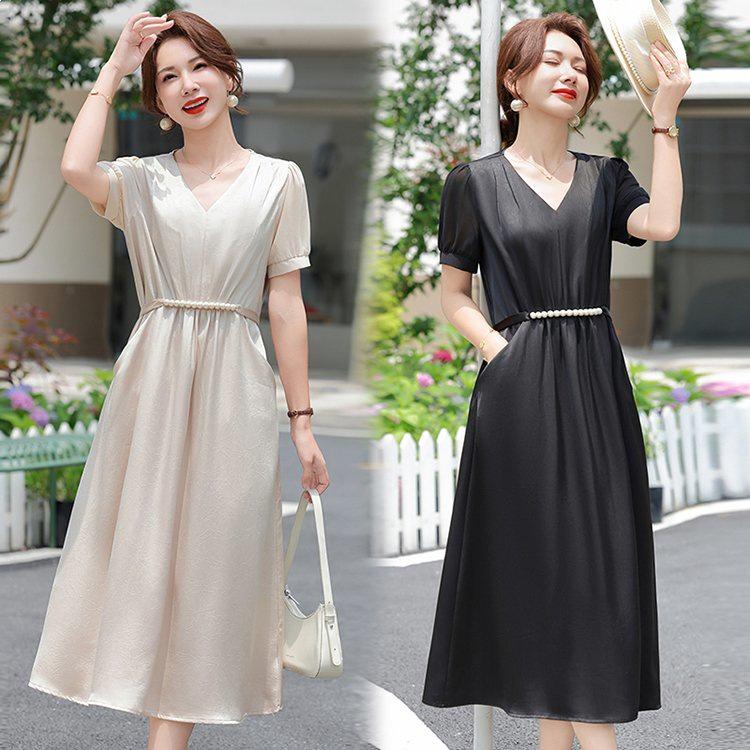 Elegant Summer Short Sleeve Dress for Middle-Aged and Elderly Women - New 2026 Chinese Style