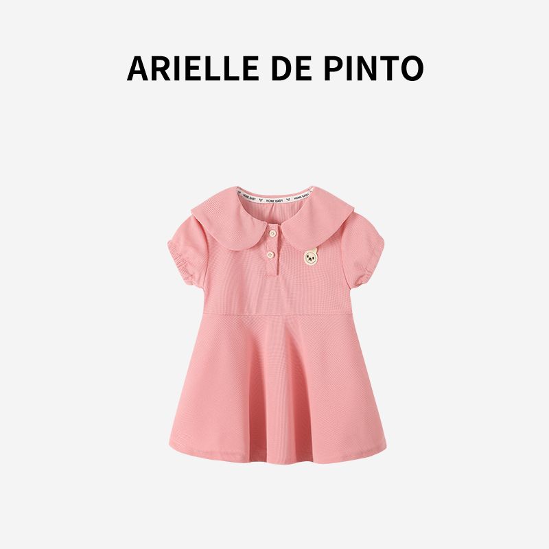 Французское летнее платье для девочек Arielle De Pinto с воротником-ушками кролика, милое и сладкое Nine Red 130