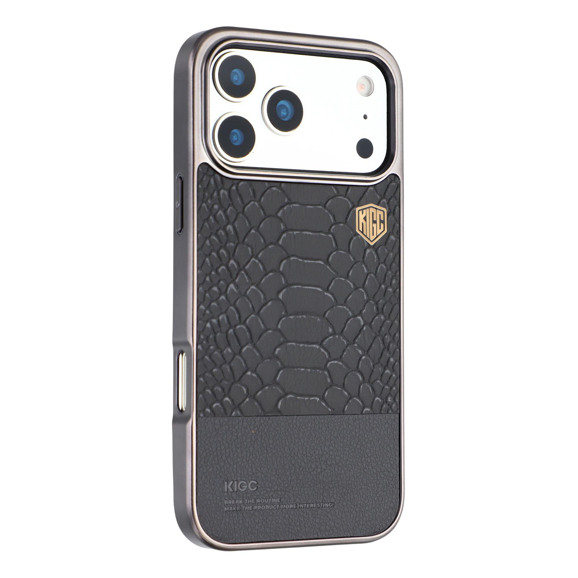 

KIGC For iPhone 17 Pro Case Compatible with MagSafe Hybrid Phone Cover Crocodile Texture