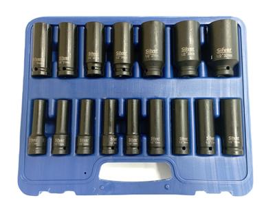 Impact Socket Set 1/2" 16-Piece Silver