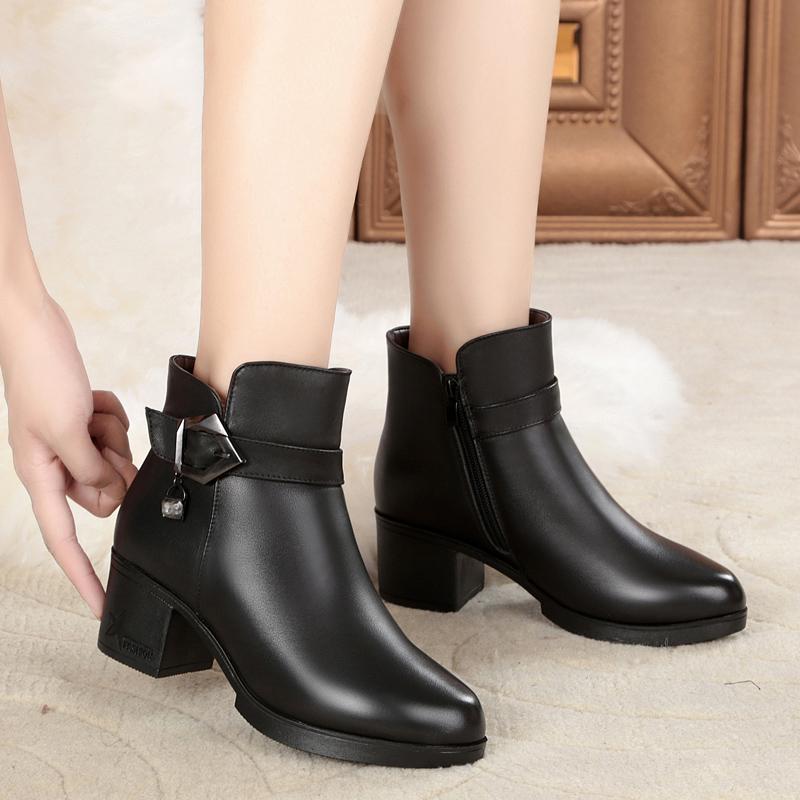 Fashion AIYUQI Women Snow Boots Genuine Leather 2025 New Winter Women Ankle Boots Large Size Wool Warm Non Slip Mom Boots