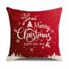 New Red and White Christmas Pillowcase Homewares Cartoon Elk Linen Sofa Pillowcase