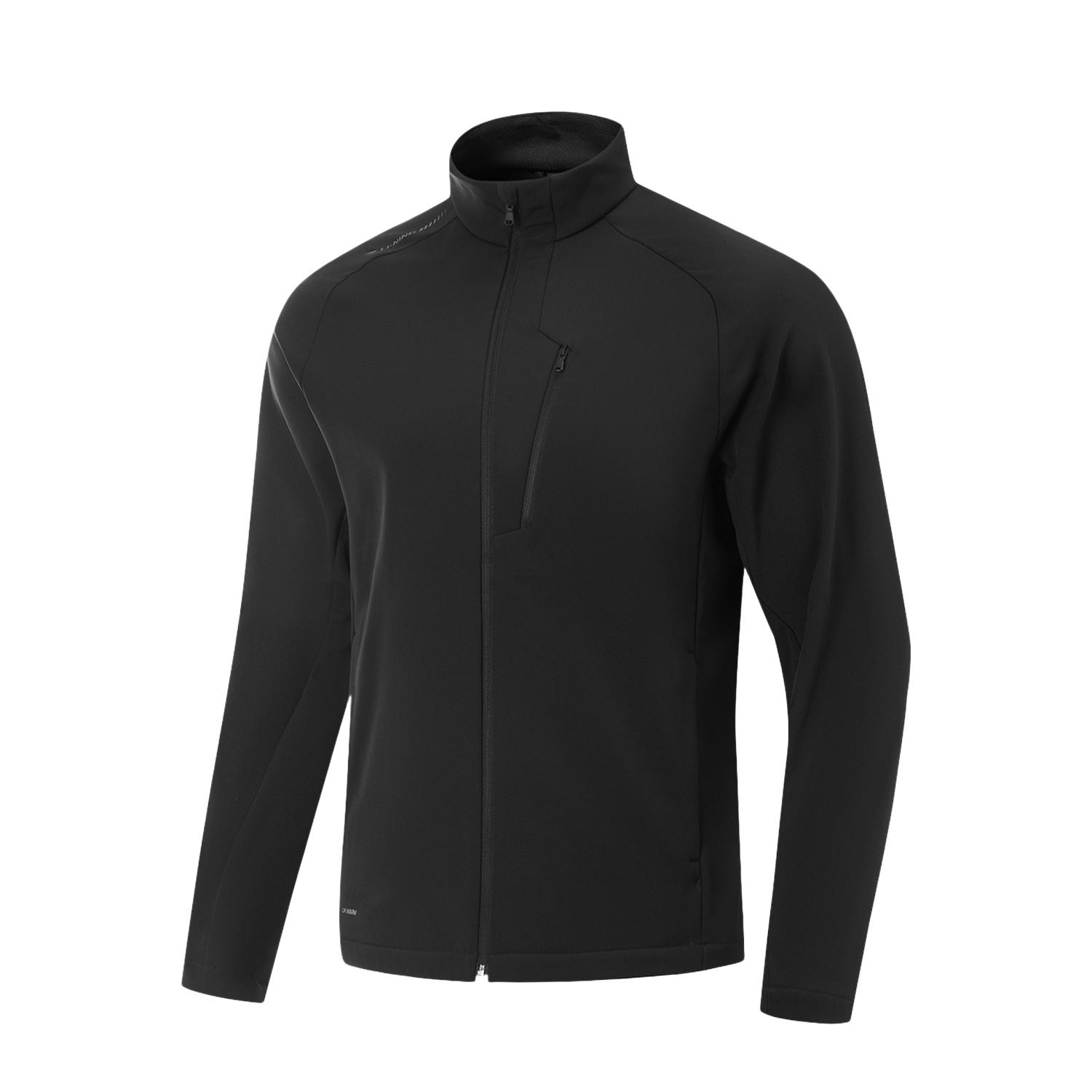 Li Ning Fitness Series Fleece Lined Thermal, Windproof Water Repellent Stand Collar Athleisure Jacket Men s AJDV299-1 XL