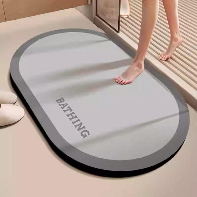 Creamy Air Bathroom Floor Mat Home Dirt resistant Non Slip Foot Mat Can Cut Diatom Mud Floor Mat Bathroom Moisture-wicking Carpet