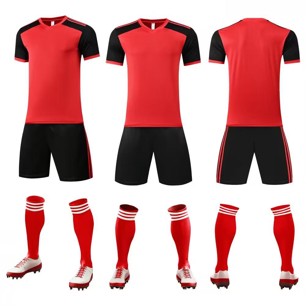 Youth and Adult Team Sports Jerseys: Short-sleeved Football and Training Sets for School Students