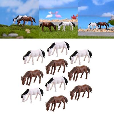 10 pezzi Mini miniatura cavallo muschio fata giardino figurina paesaggio bonsai decor