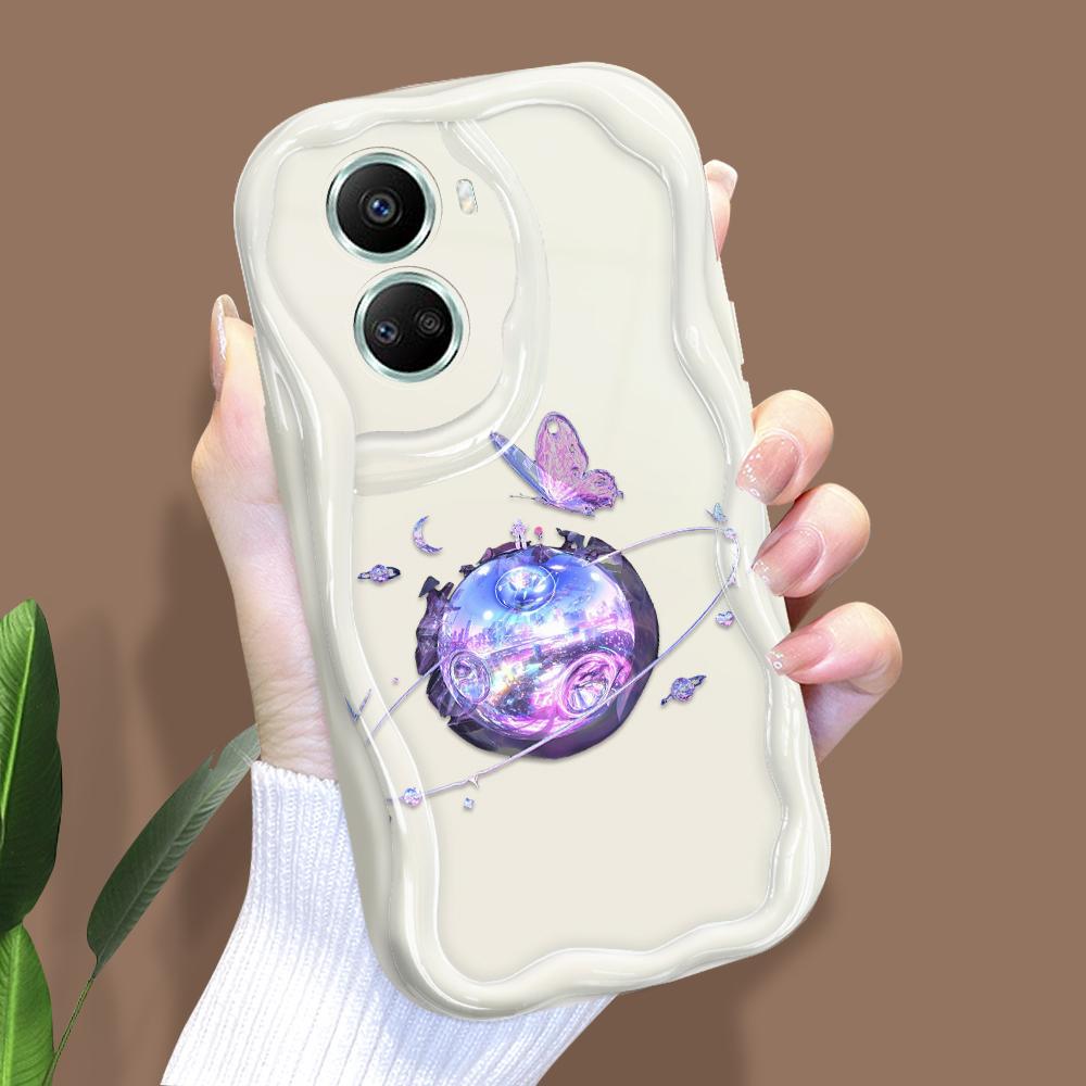 

Для Honor 90 Lite P30 Pro Infinix Hot 30 40 40i 40 Pro Smart 8 Pro Vivo V29e V30e Beautifully Planet Purple Butterfly Мягкий силиконовый чехол для телефона Vivo Z1 Lite белый