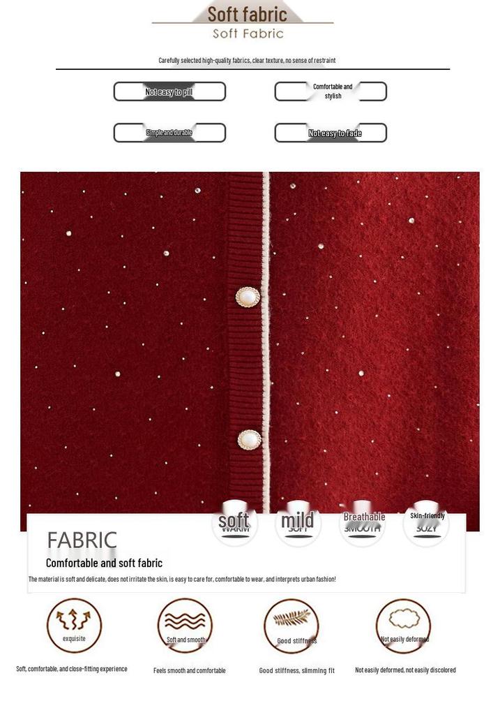 Mom's 2025 Winter Faux Two-Piece Knit Top: Stylish, Warm, Plus Velvet Thickened Sweater for Autumn & Winter