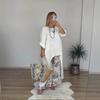 New Arrivals Women Casual Cotton Linen Irregular Top Wide Leg Pants with Pockets Set Women