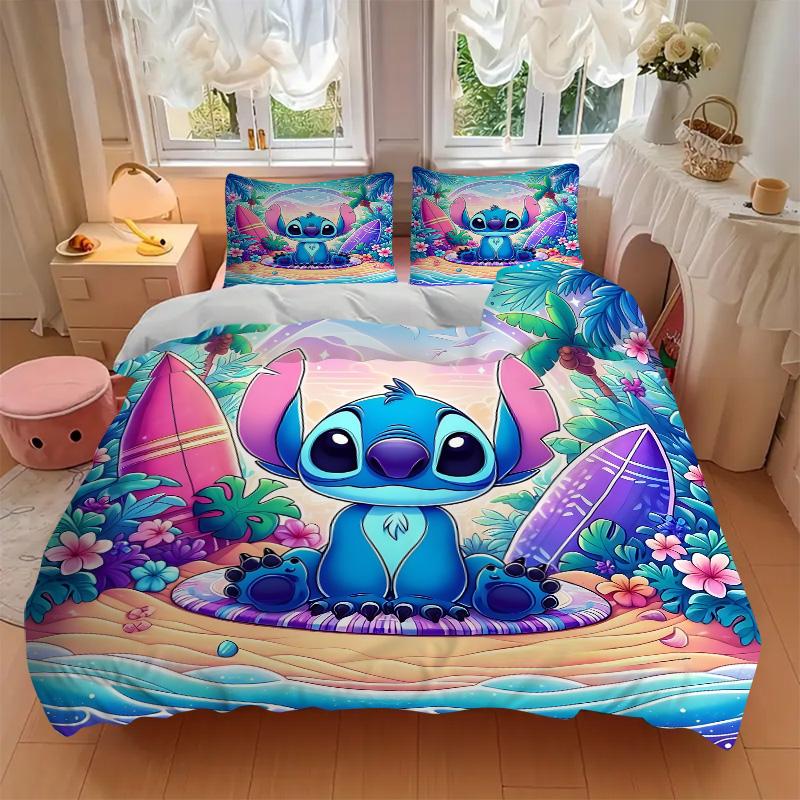 Lilo Stitch Paradise Print 3Pcs Bedding Setduvet Cover With 2 Bedropillowcase Home Birthday Gift