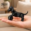 Industrial Style Home Accents Mini Dachshund Football Figurine, Matte Black 3D Printed Statue, Pet Owner Keepsakes Modern Minimalist Ornament