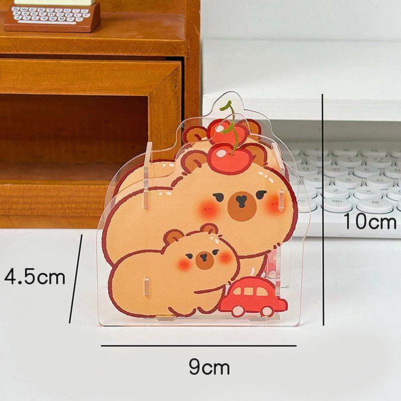 Creative Kawaii Capybara Pen Storage Box Transparent Pen Container Multifunctional Desktop Acrylic Stationery Storage Box