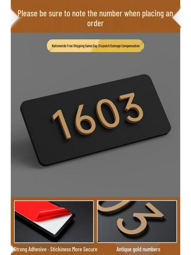 Customizable House Number Door Sign
