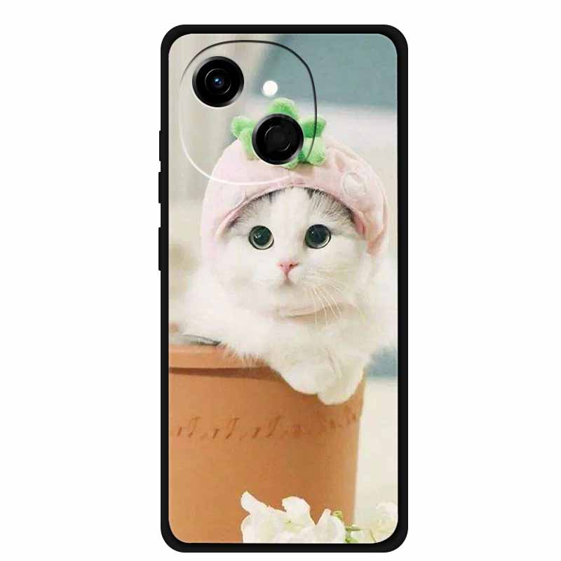 For Tecno Spark 40C Case Soft Black TPU Silicone Back Shockproof Cover for Tecno Spark40C 40 C Case Pop 10 Pro Butterfly Funda