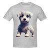 Unisex Westie Pet Dog Cute T Shirt Vintage Oversized Cotton Crewneck Sleeve Shirt Unisex