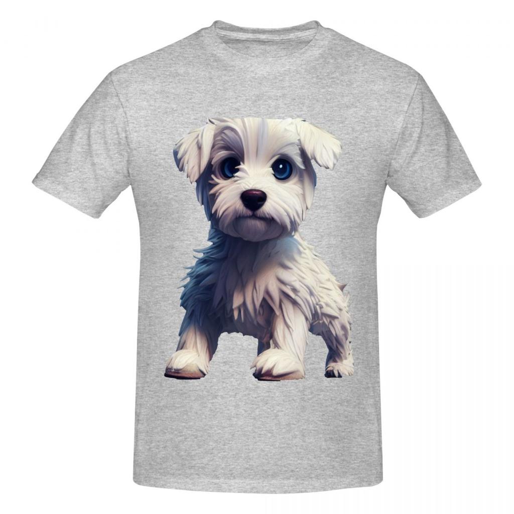 Unisex Westie Pet Dog Cute T Shirt Vintage Oversized Cotton Crewneck Sleeve Shirt Unisex