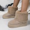 Fashionable Women's Round Toe Warm Thickened Plush Winter Mid-calf Boots Thick Sole Casual Comfortable Anti-slip Women Snow Boot