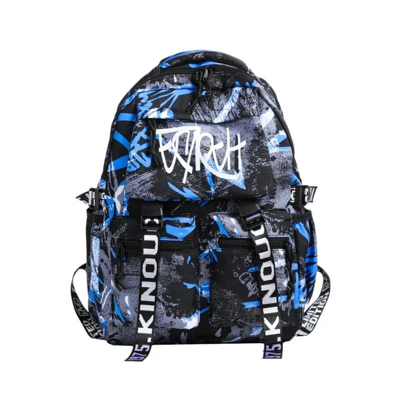Přizpůsobený pánský nylonový graffiti batoh Velkokapacitní Všestranná verze Korejský cestovní batoh na krátké vzdálenosti pro počítač