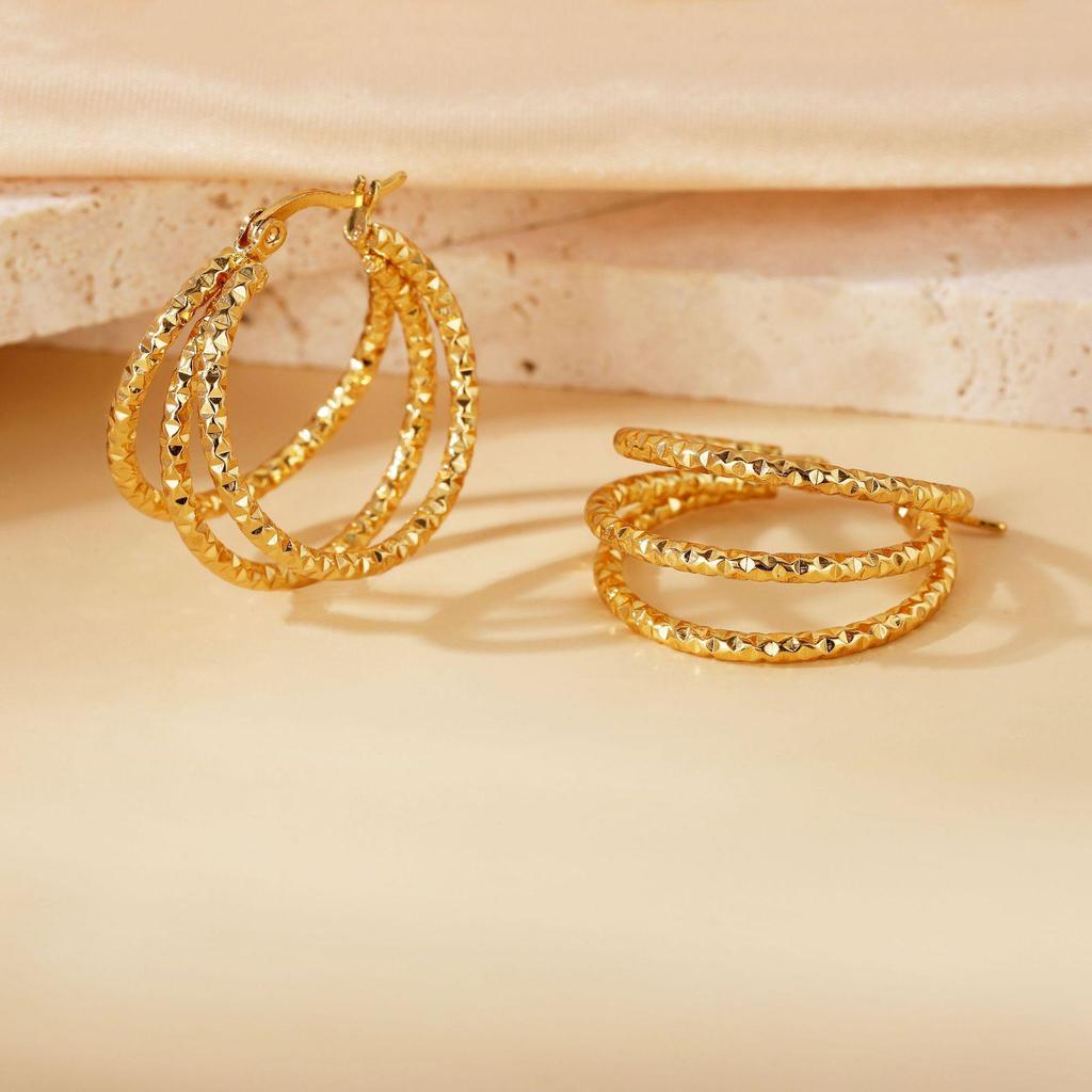 2025 Titanium Steel Twisted Braid Earrings - Light Luxury, New Style