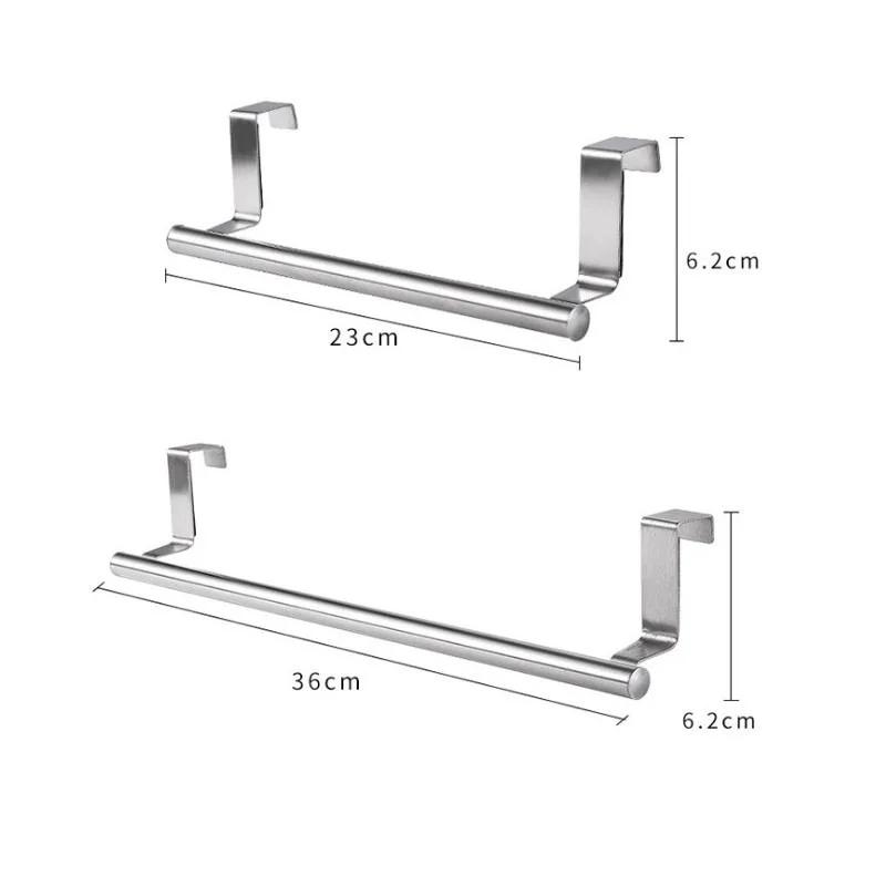 Towel Rack Over Door Towel Bar Hanging Holder Stainless Steel Bathroom Kitchen Cabinet Towel Rag Rack Shelf Hanger