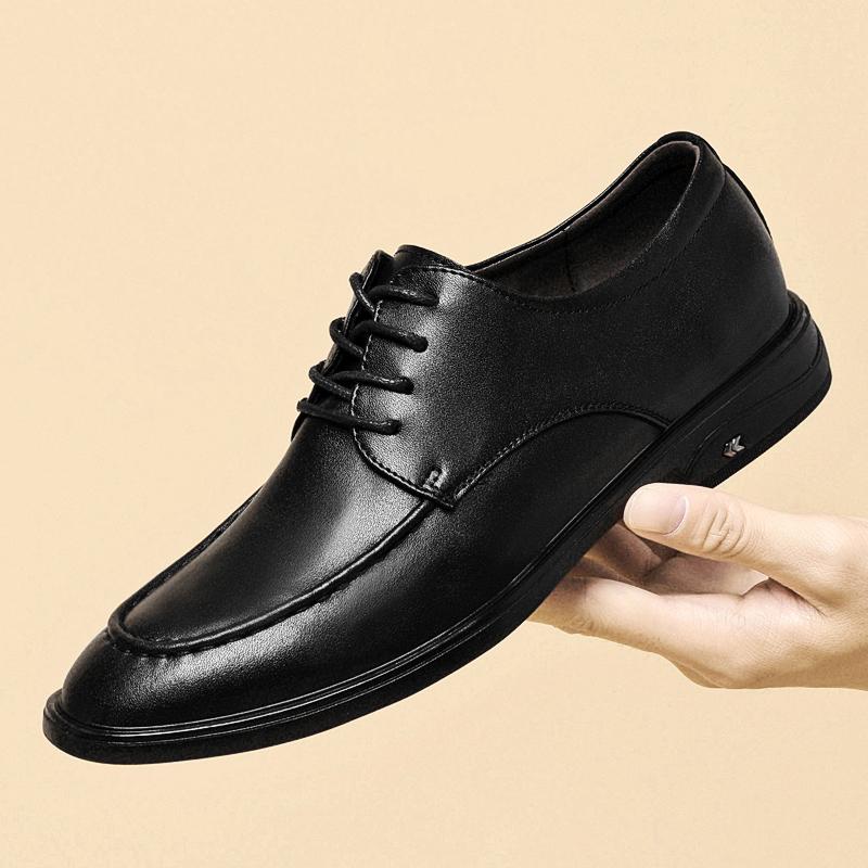 Fashion Genuine Leather Men's Oxford Shoes Spring Summer Casual Shoes Fashion Soft Sole Sneakers Walking Shoes Simple Business Footwear