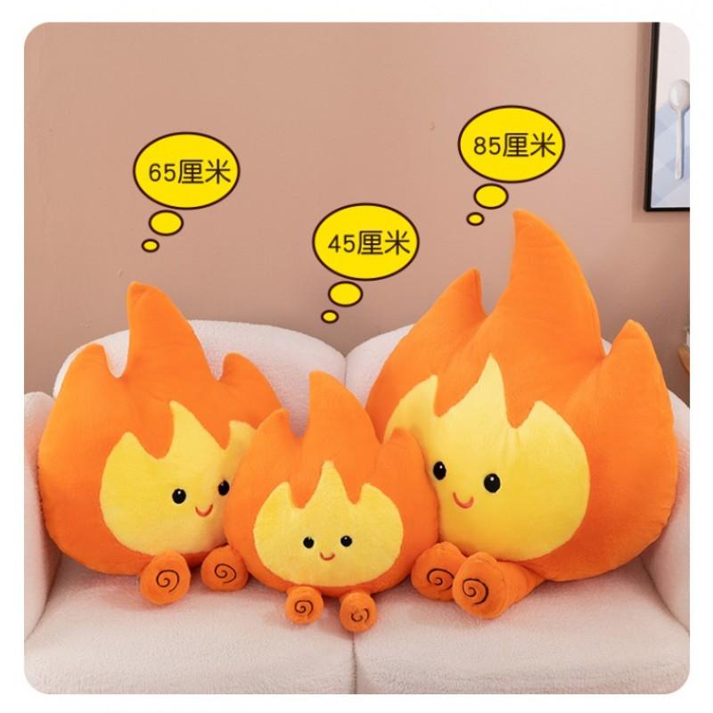 Flame-Shaped Plush Pillow Soft Stuffed Toy Kids Decorative Cushion Office Back Support Fun Gift