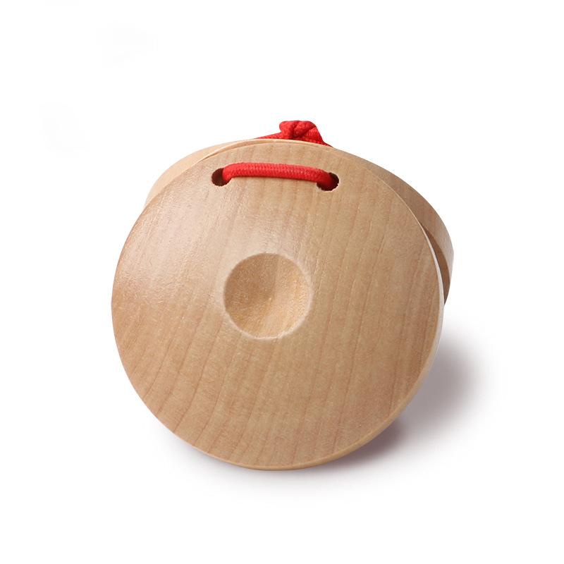 Wooden Castanets Wood Percussion Flamenco Musical Instrument Kids Toddler Toys