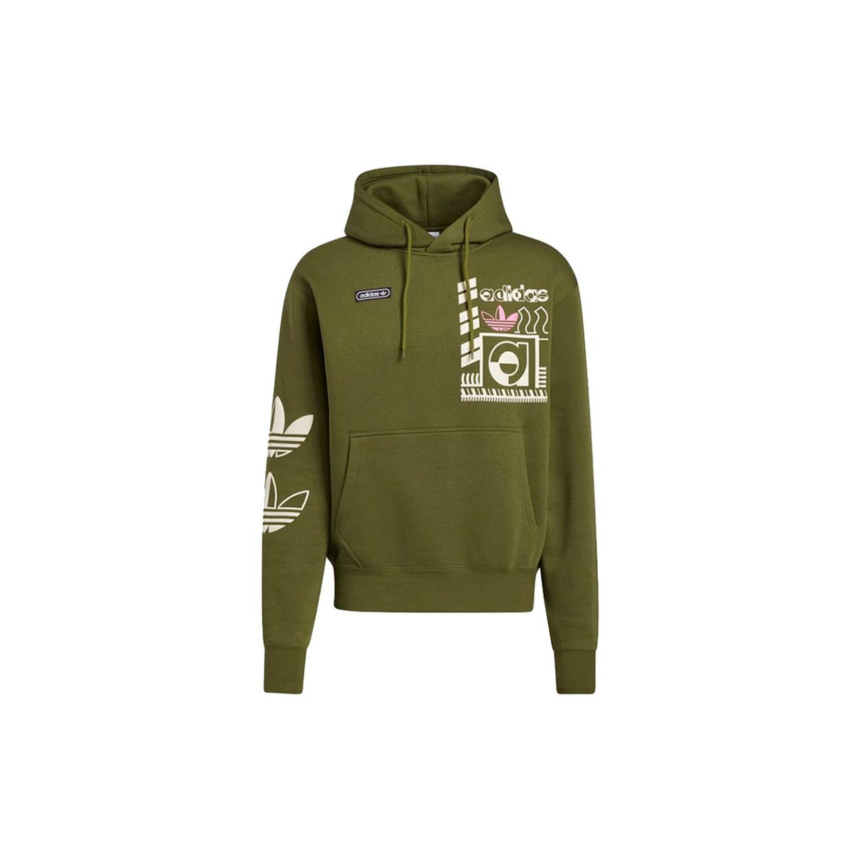 adidas originals Casual Sports hooded Pullover Green Men s GN3865 XL