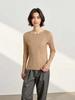 Wave Rhyme Gauze Women's Slim Fit Low Round Neck Wool Knit Shirt