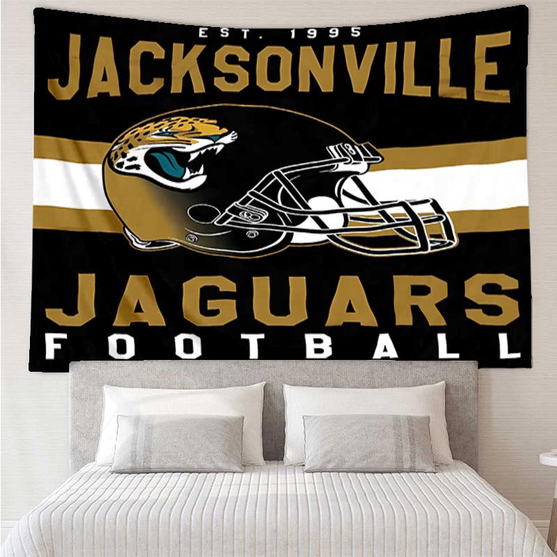 Jacksonville Jaguars logo Tapestry for Bedroom Aesthetic Classroom Tapestries Wall Hanging for Living Room Dorm Office,Ideal Creative Gift