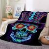 1 STuks Psychedelische Schedel Deken, Plaid Voor Bank, Bed, Reizen, Kamperen, Woonkamer, En Bed, Bedrukte Deken Met Zachte En Warme Stof yy250918143