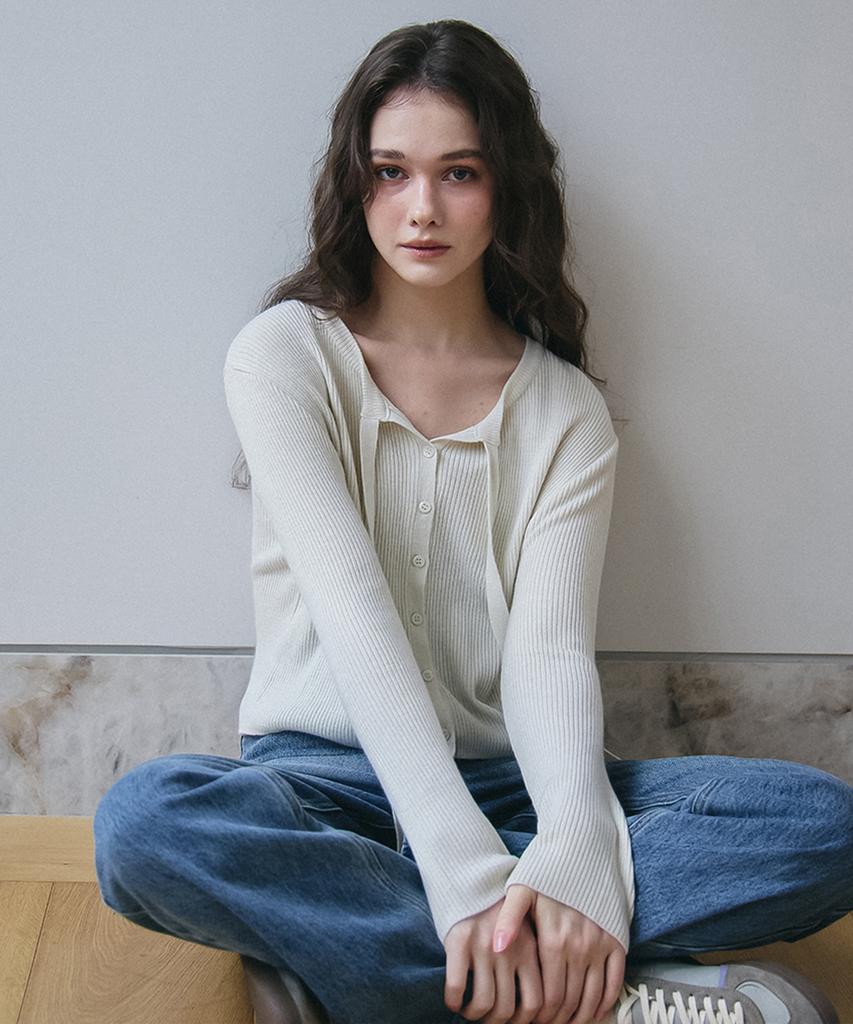 Vem.Ver [2-Pack] Ribbon Tie Knit Cardigan_3 Colors
