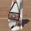 Yunnan Ethnic Embroidered One-Shoulder Crossbody Bag with Three Zippers - Large Size for Ladies