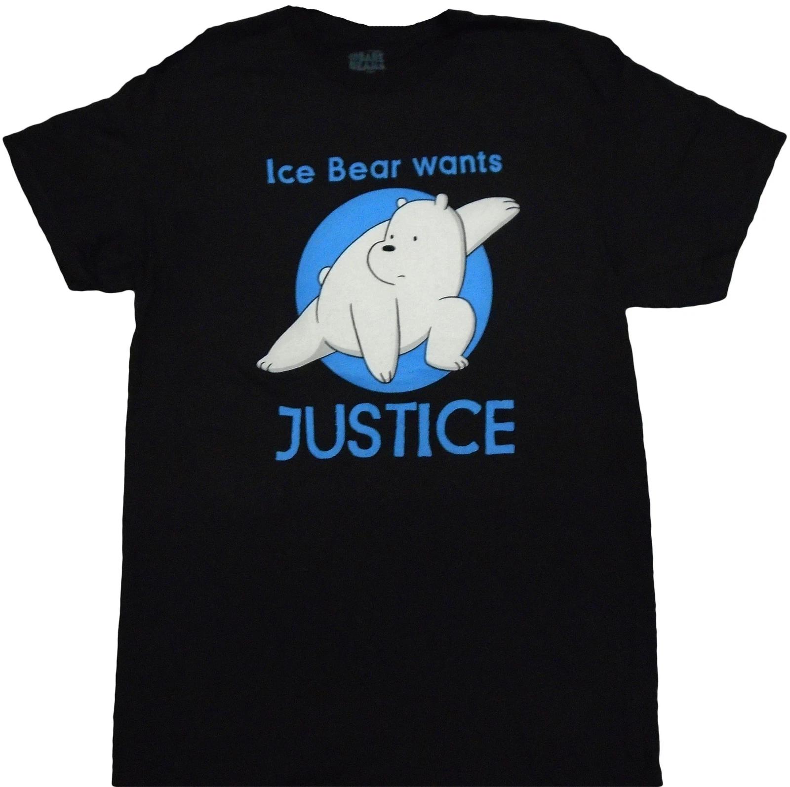 We Bare Bears - Ice Bear Wants Justice Adult 100% Cotton T-shirt Mens Tees Top - Animated series, Comedy, M