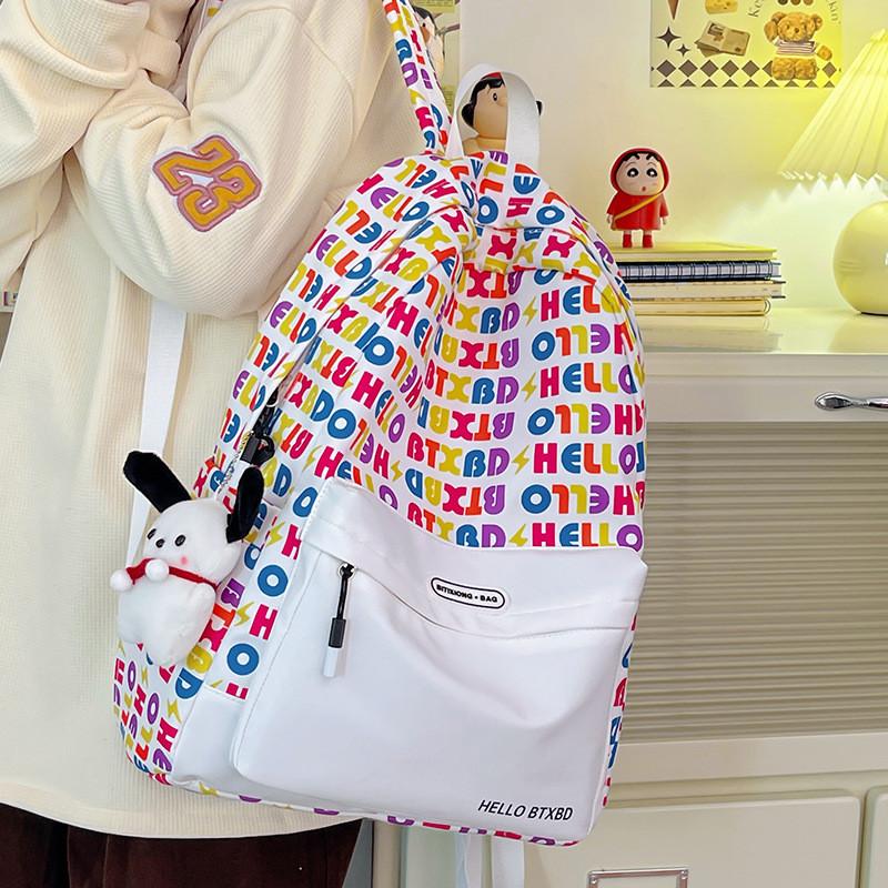 New Arrival Letter Printed Unisex Backpack Large Capacity Casual Bag For Students